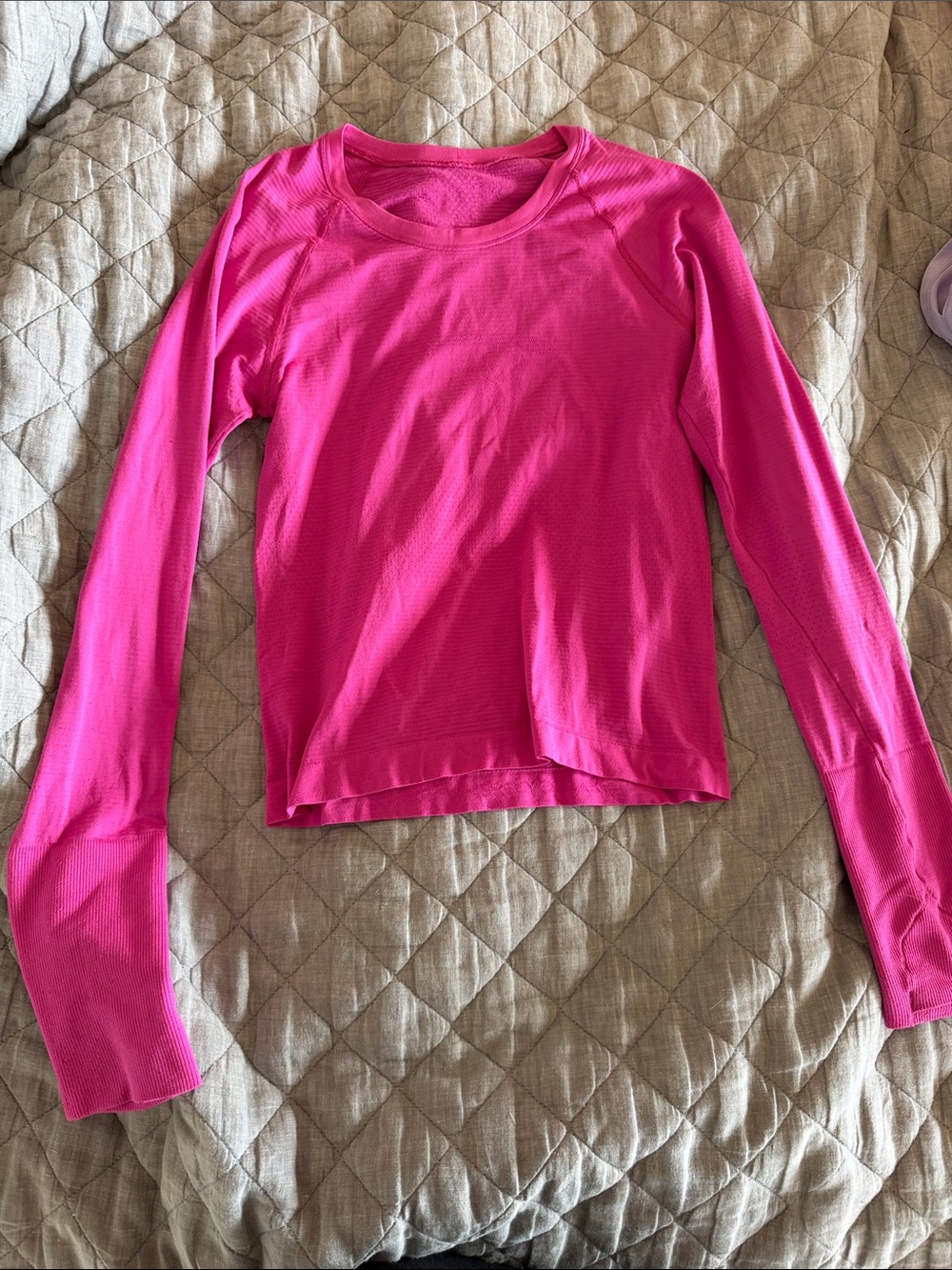 lululemon athletica Long-Sleeve Crew Neck Top in Bright Pink